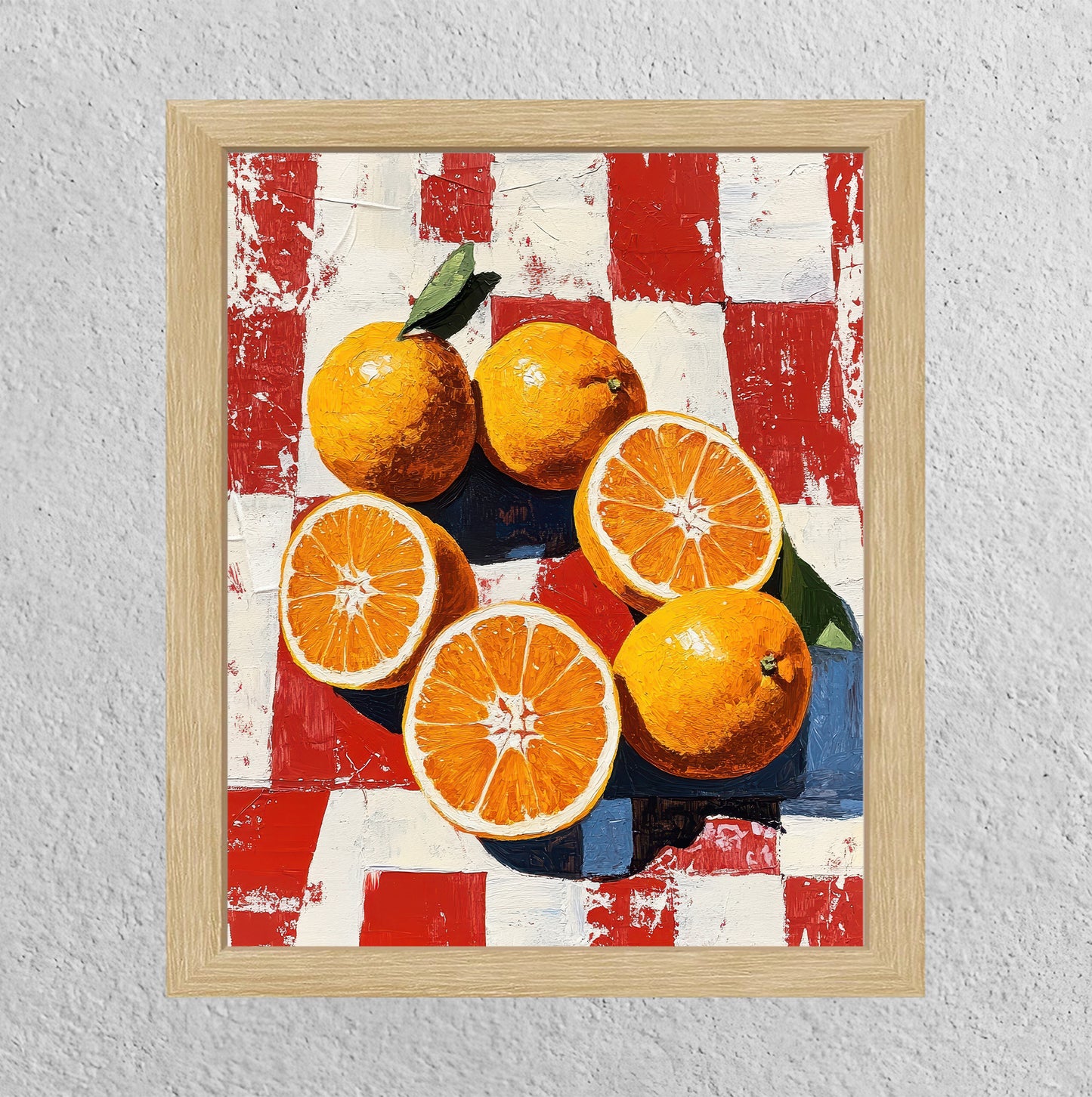 Colorful Citrus Poster perfect to brighten up wall or counter top. Picnic Table Citrus.