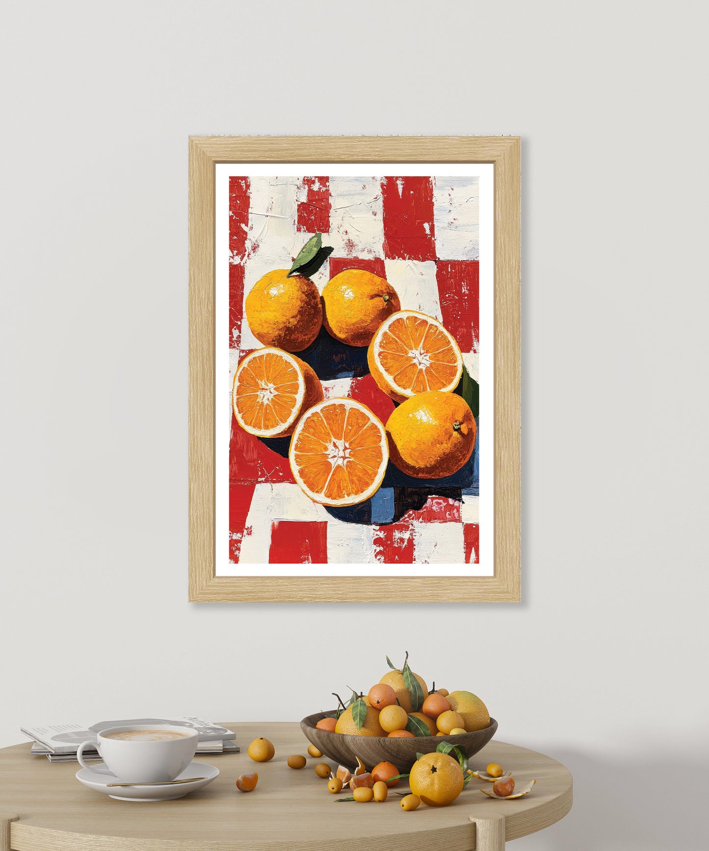 Colorful Citrus Poster perfect to brighten up wall or counter top. Picnic Table Citrus.
