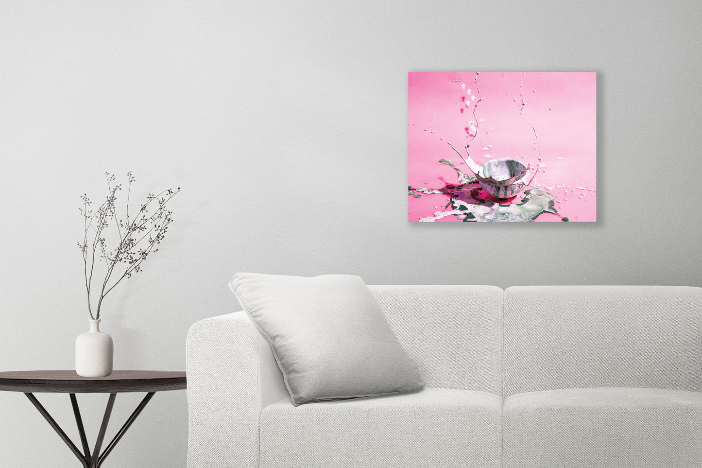 Pink paint Ball wall art prints.