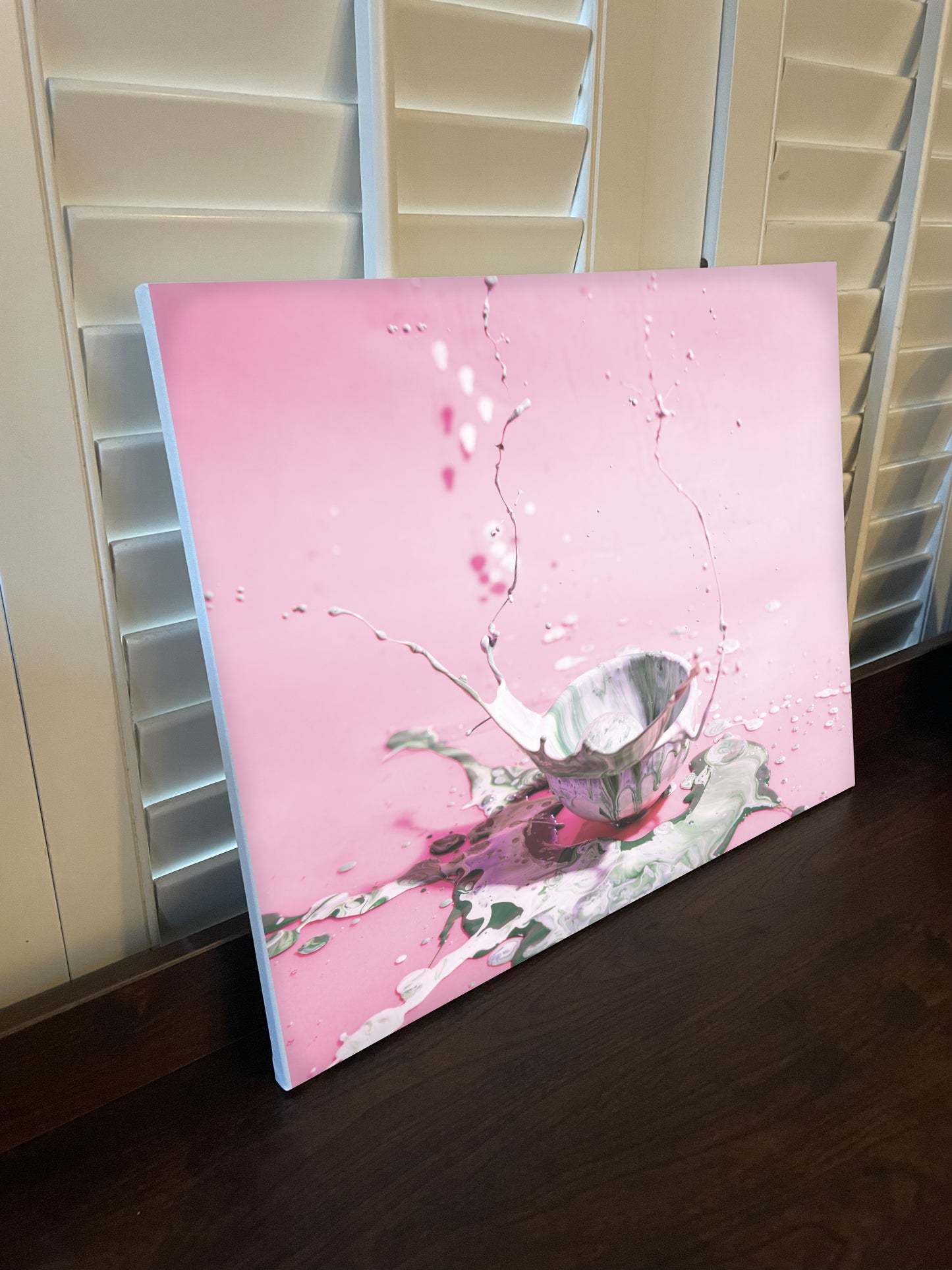 Pink paint Ball wall art prints.