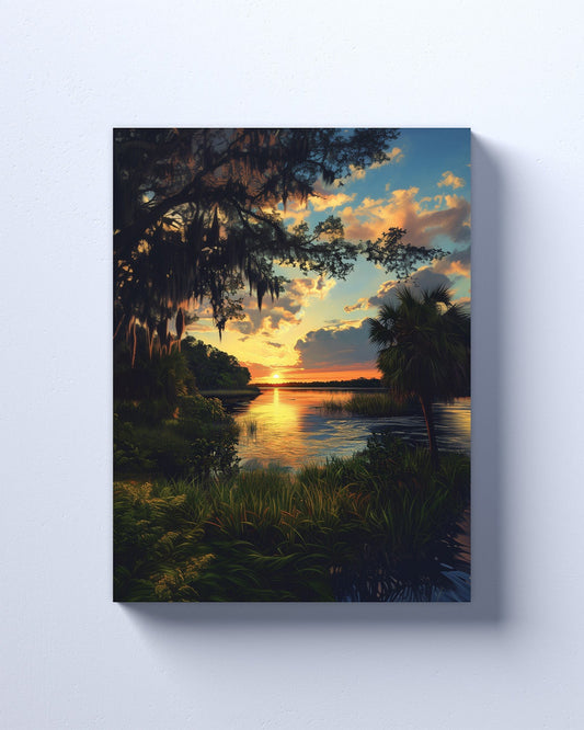 Beautiful St Johns River in North Florida graphic canvas or poster print. St John's River 1