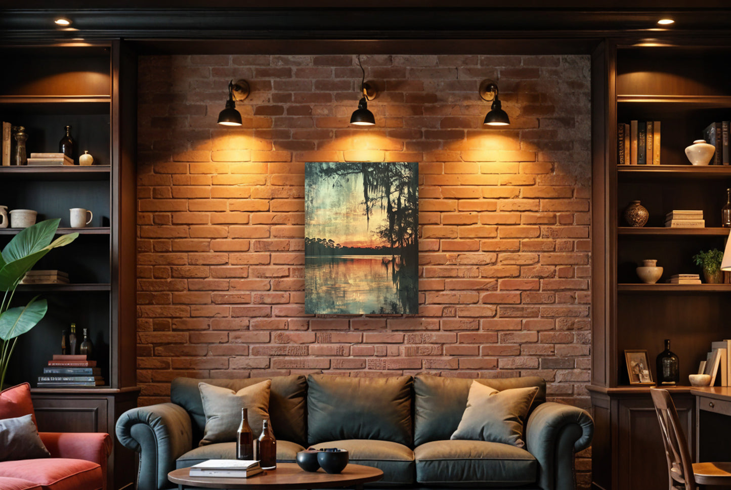 Beautiful St Johns River in North Florida Abstract canvas or poster print. St John's River 3