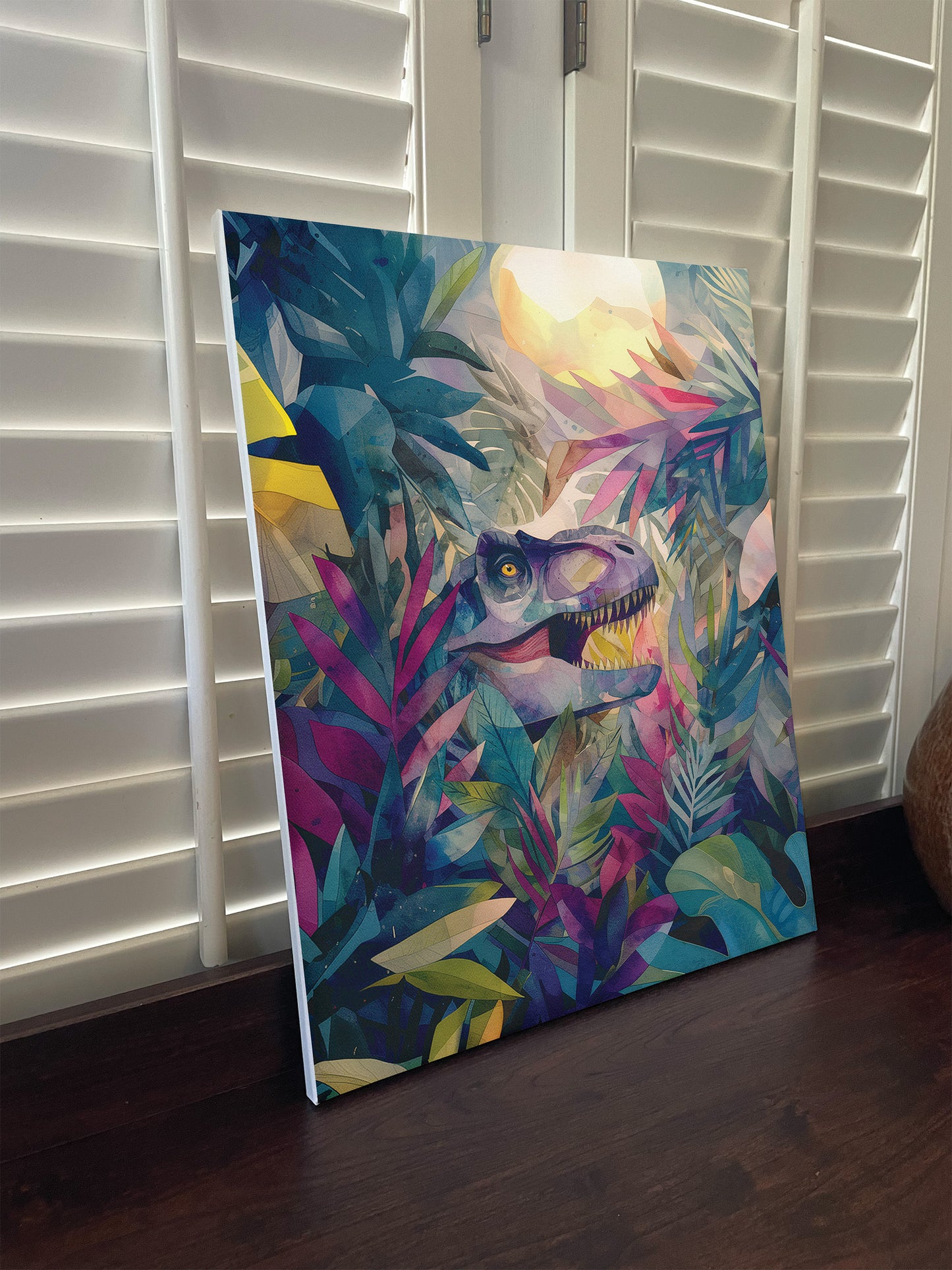 Jurassic Era Dinosaur T-Rex Canvas Wall Art Print.