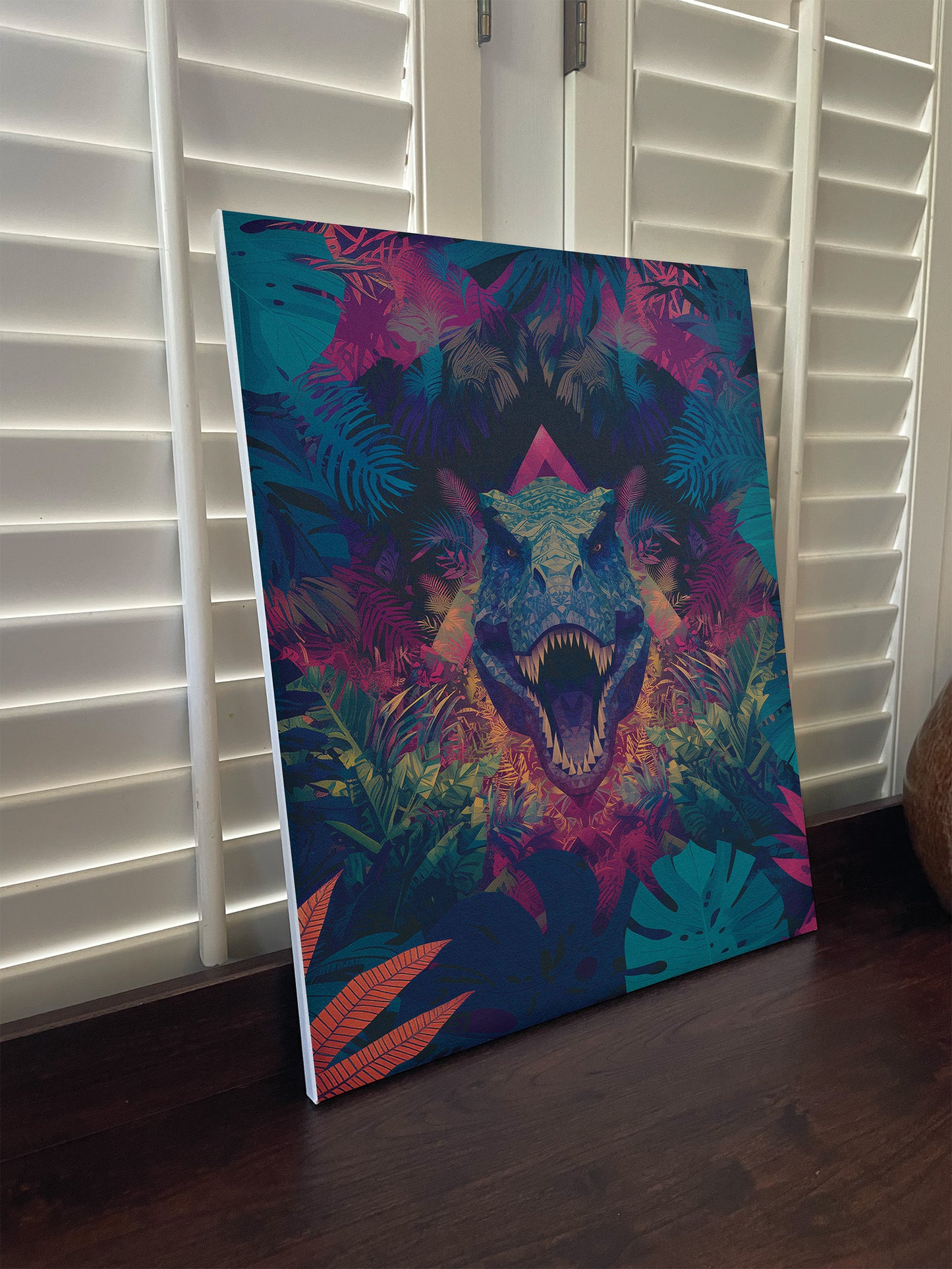 Jurassic Era Dinosaur T-Rex Canvas Wall Art Print.