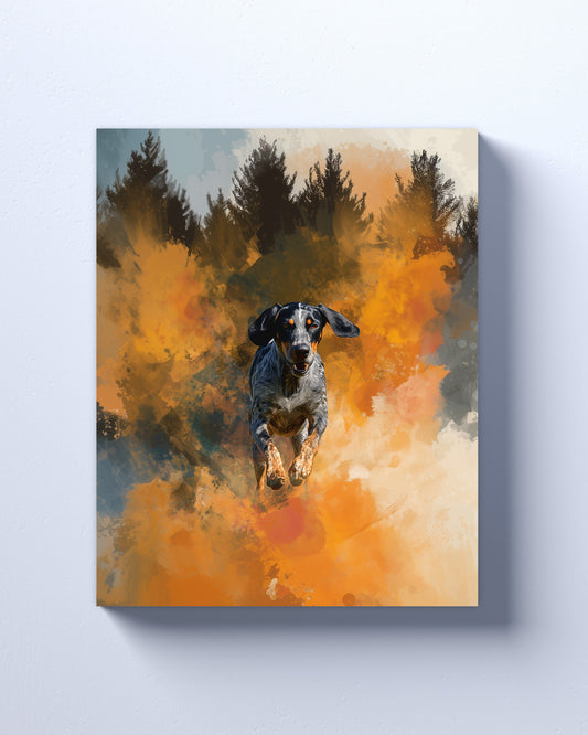 Volunteer Hound dog Canvas or Poster Wall Art. Orange and white. Volunteers 1