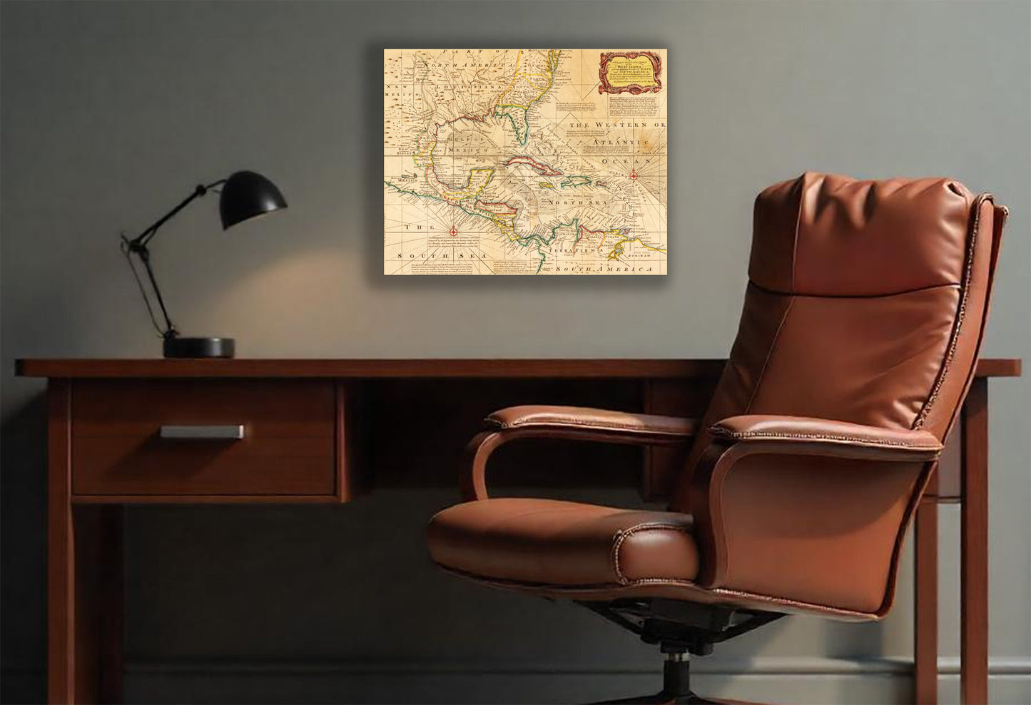 Map of The West Indies in 1720 Canvas or Poster print.