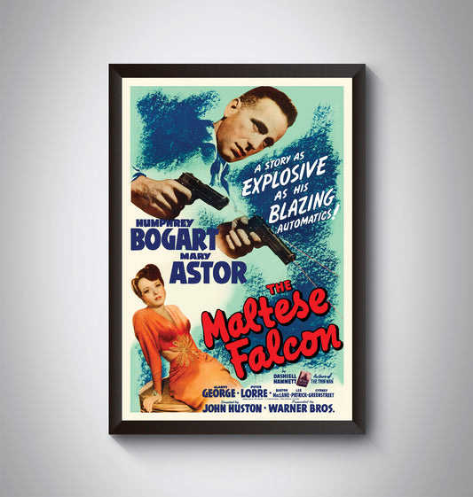 The Maltese Falcon Vintage Movie Poster. Cleaned up and updated.