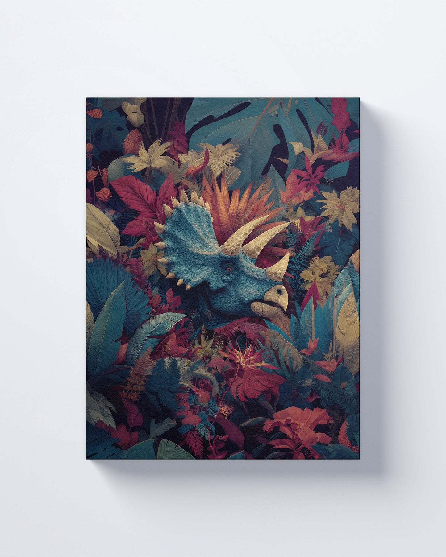Jurassic Era Dinosaur Triceratops Canvas Wall Art Print.