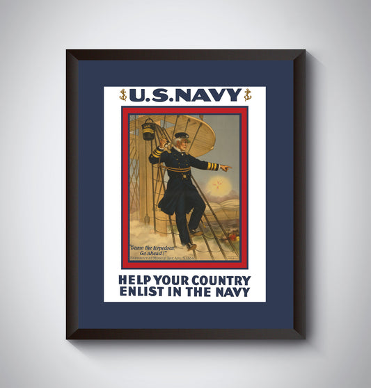 US Navy Vintage Recruitment Poster.