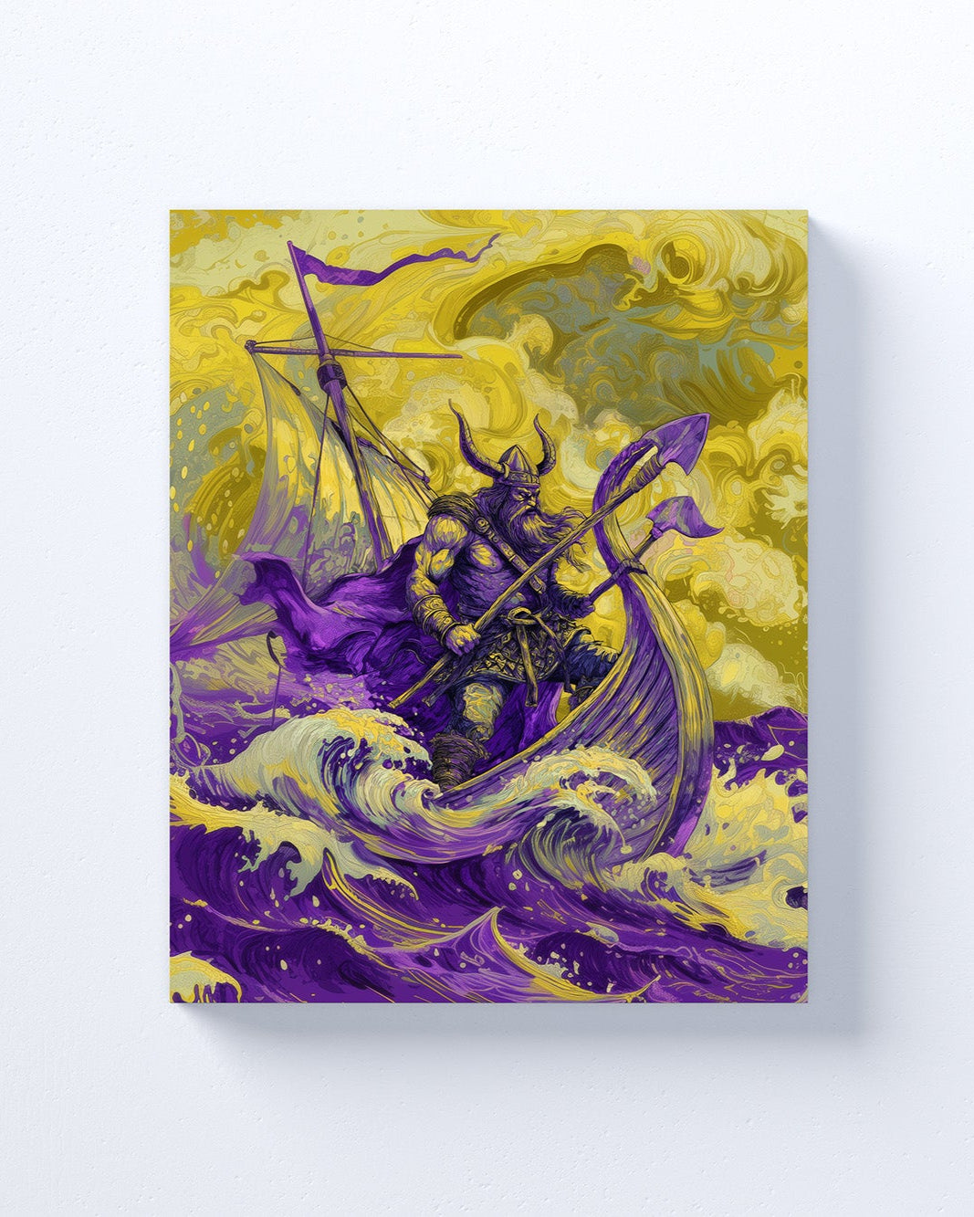 Minnesota Vikings inspired Canvas or Poster print. Purple and Yellow abstract art. Vikings 1