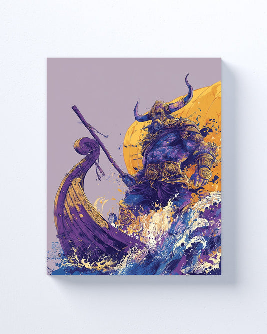 Minnesota Vikings inspired Canvas or Poster print. Purple and Yellow abstract art. Vikings 2