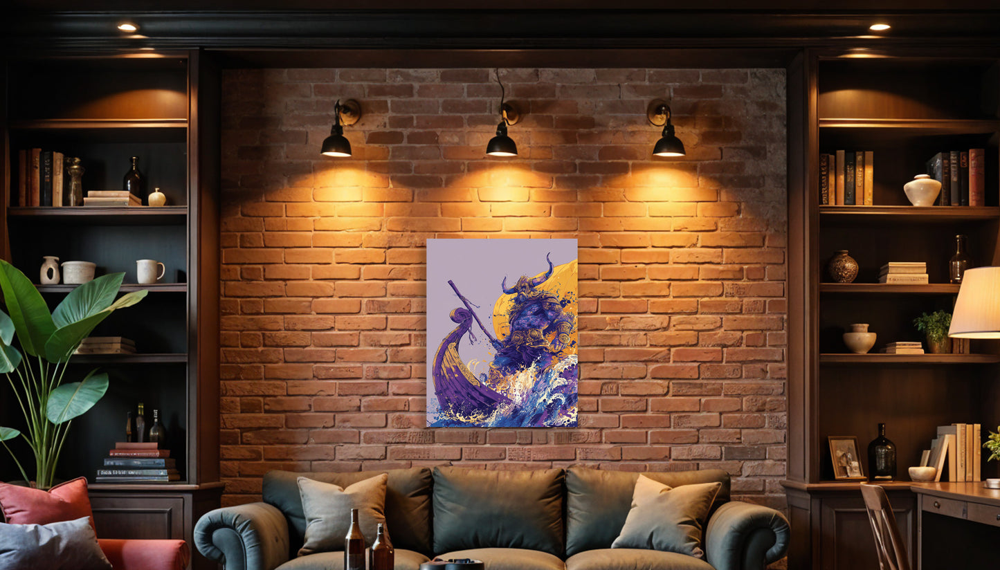 Minnesota Vikings inspired Canvas or Poster print. Purple and Yellow abstract art. Vikings 2