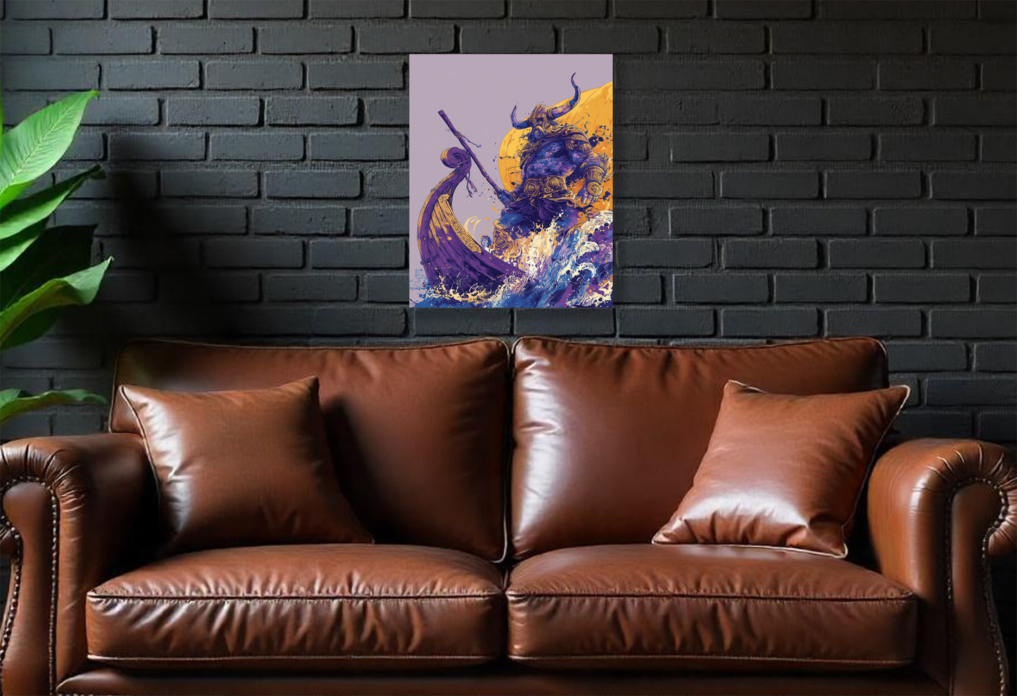 Minnesota Vikings inspired Canvas or Poster print. Purple and Yellow abstract art. Vikings 2