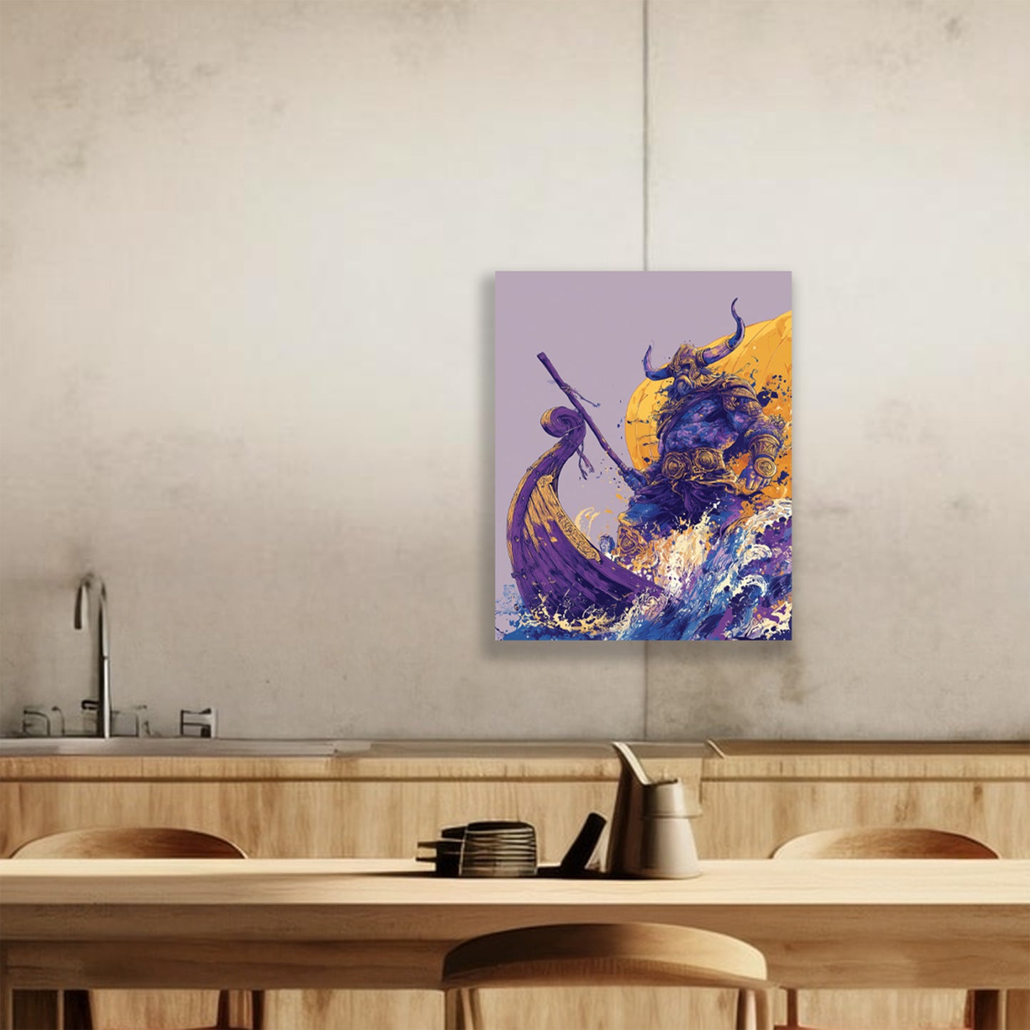 Minnesota Vikings inspired Canvas or Poster print. Purple and Yellow abstract art. Vikings 2