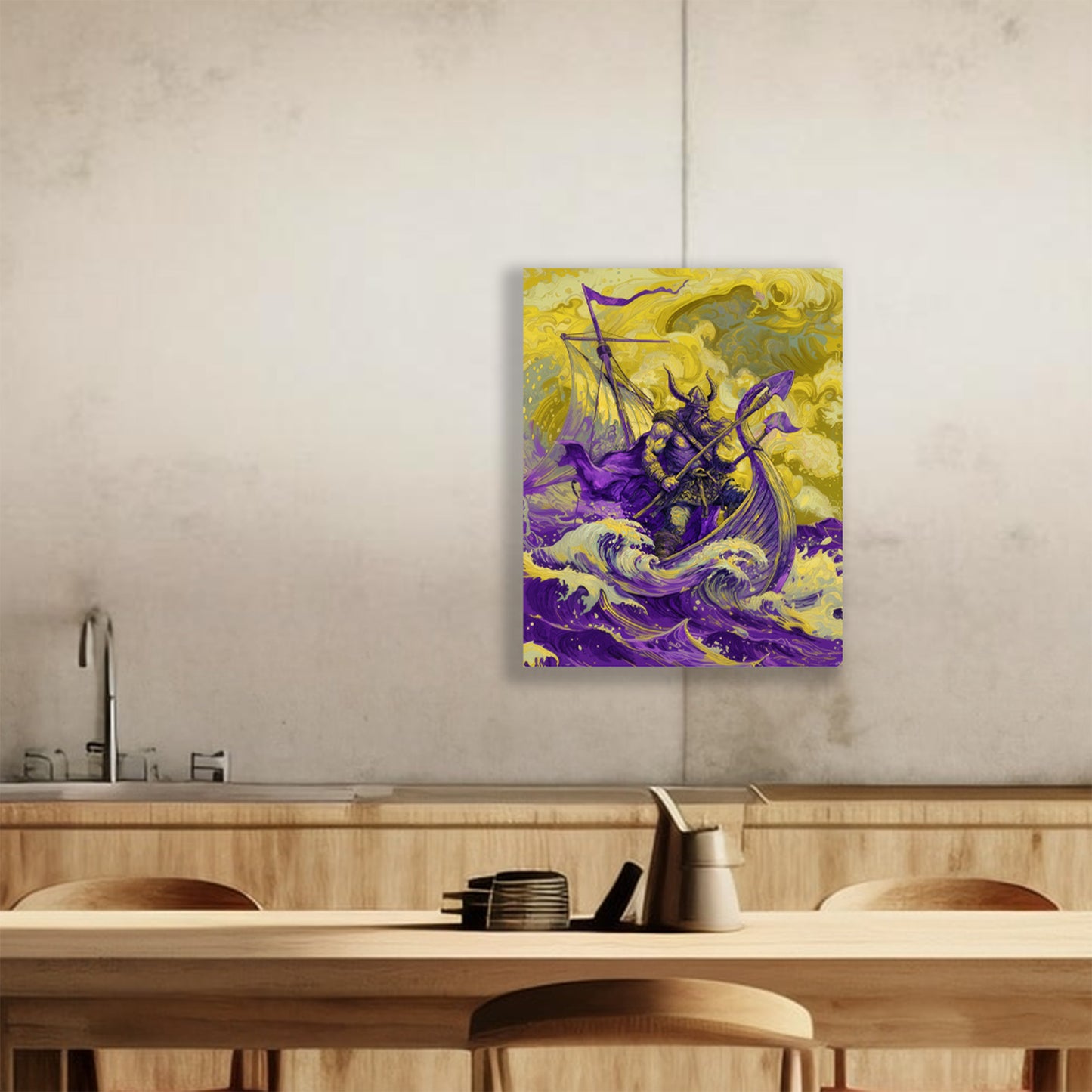 Minnesota Vikings inspired Canvas or Poster print. Purple and Yellow abstract art. Vikings 1