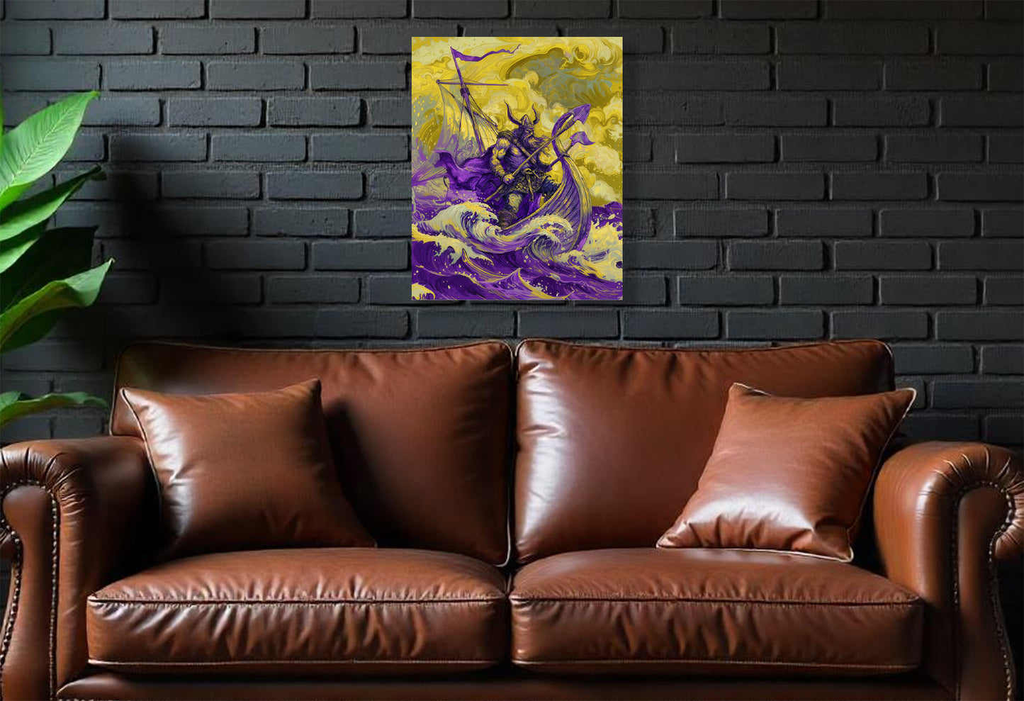 Minnesota Vikings inspired Canvas or Poster print. Purple and Yellow abstract art. Vikings 1