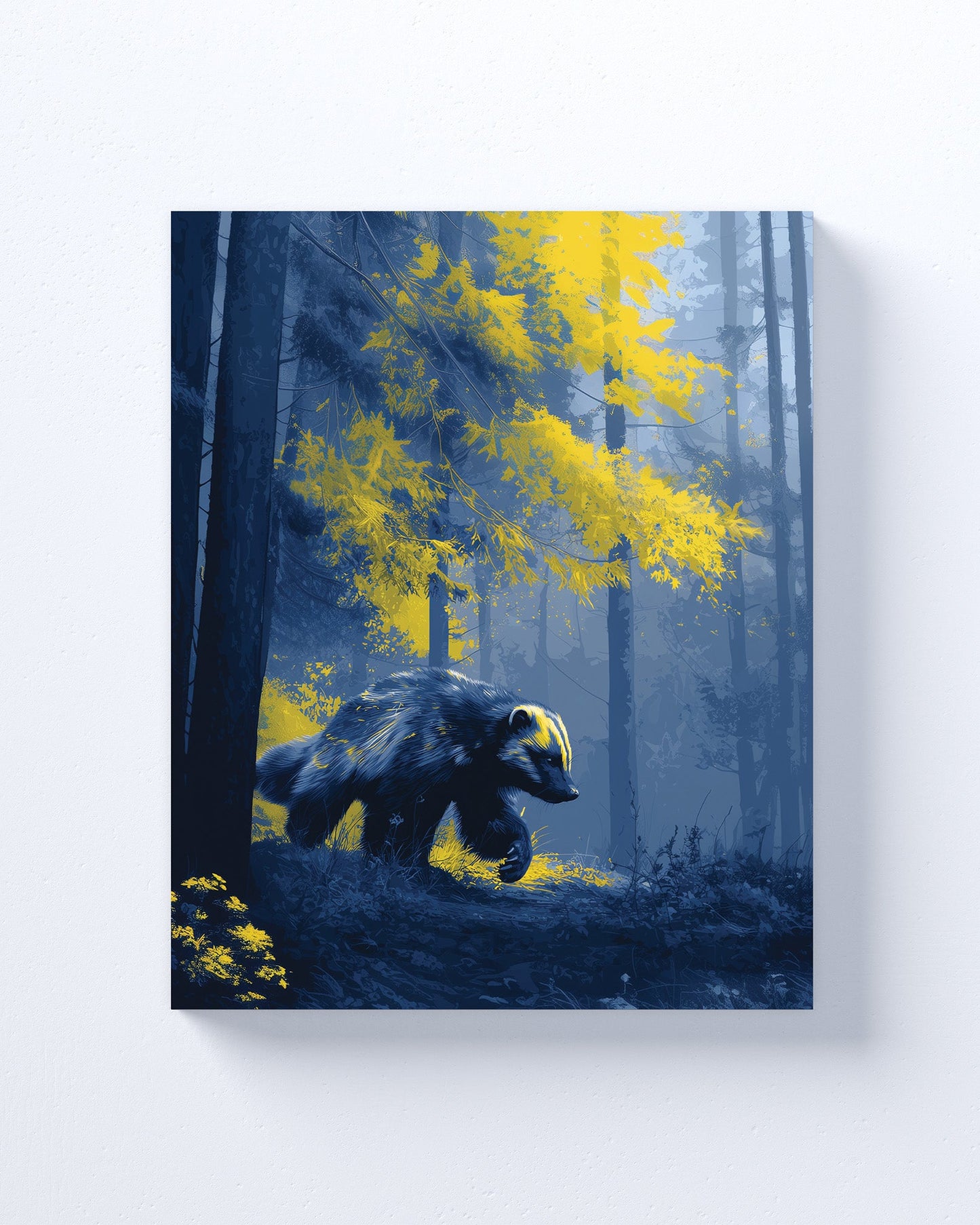 University of Michigan Wolverines Inspired Canvas or Poster Wall Art. Blue and Yellow. Wolverines 1