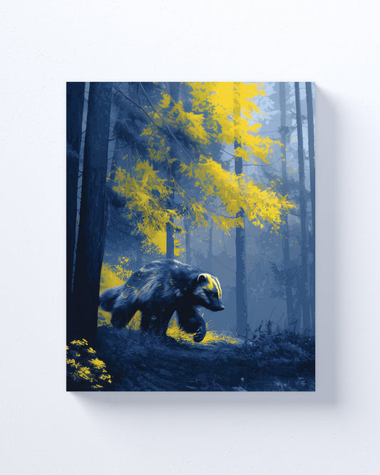 University of Michigan Wolverines Inspired Canvas or Poster Wall Art. Blue and Yellow. Wolverines 1