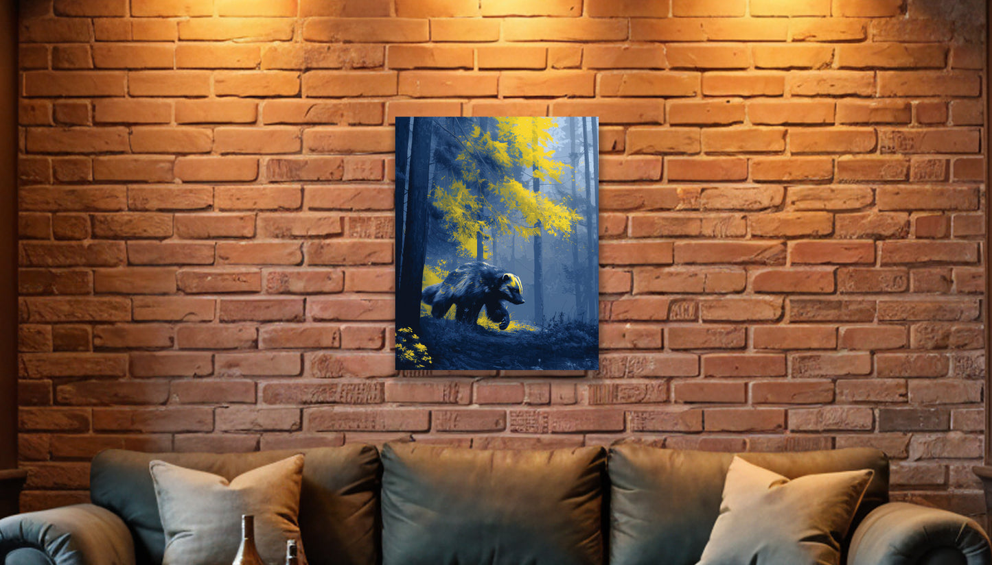 University of Michigan Wolverines Inspired Canvas or Poster Wall Art. Blue and Yellow. Wolverines 1
