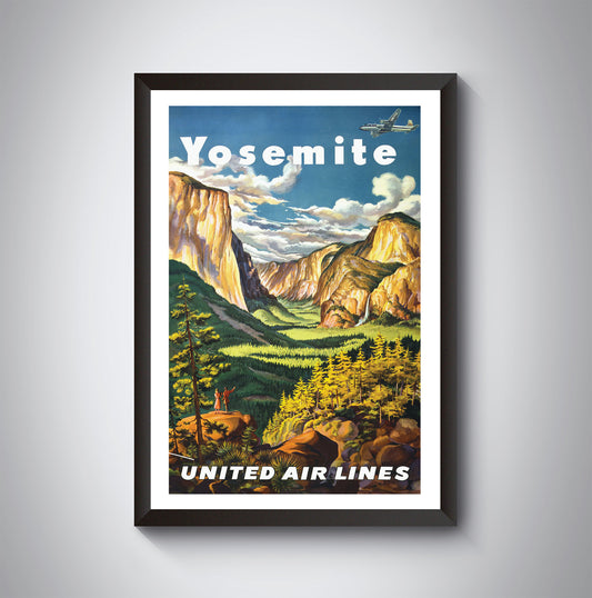 Yosemite National Park Travel Poster from the 1920's and 1930's. Yosemite 1