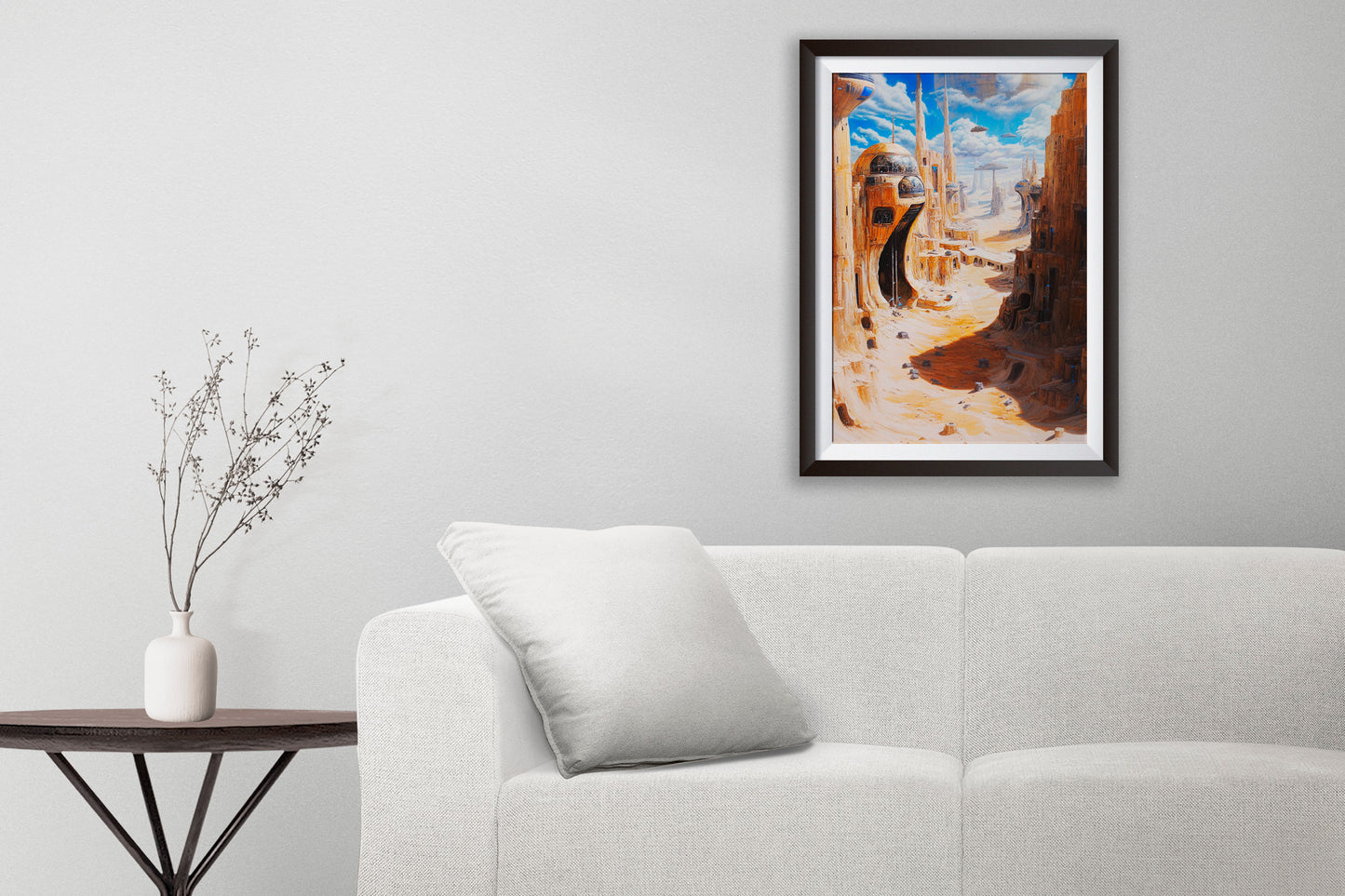 Etheral Future City Poster. Sci Fi wall art. Future Port 3