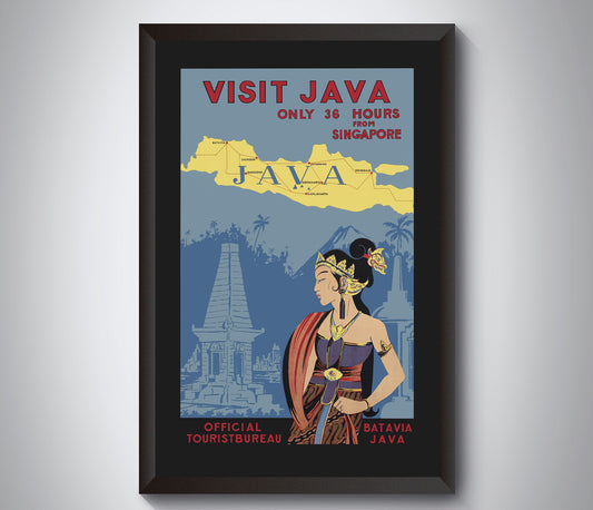 Vintage Indonesian Travel Poster from the 1920's and 1930's